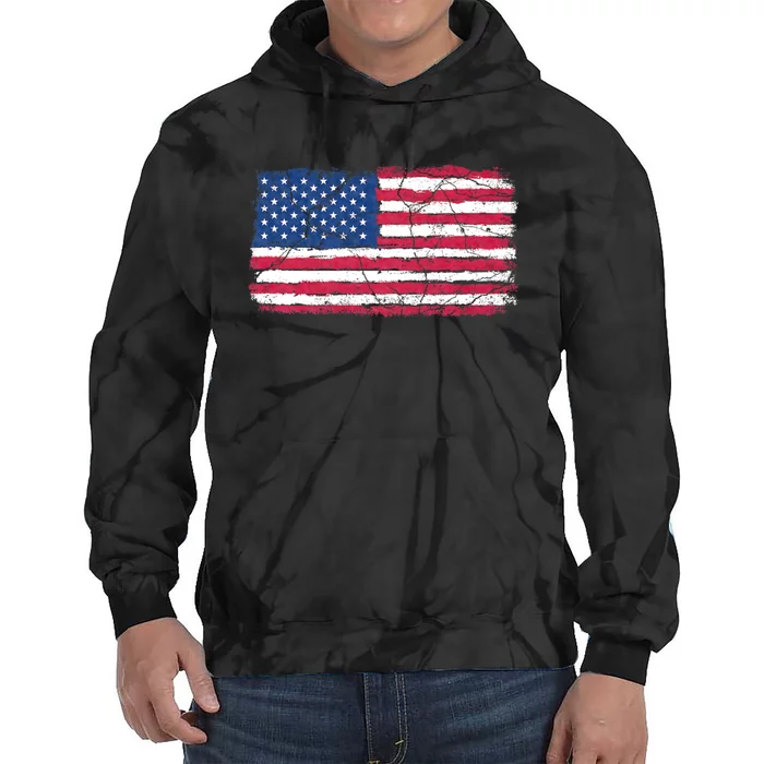 Retro Usa Patriotic American Flag American Flag 4th Of July Tie Dye Hoodie