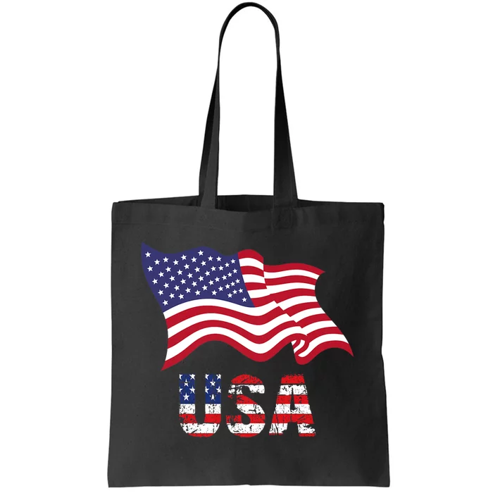 Retro Usa Patriotic American Flag American Flag 4th Of July Tote Bag