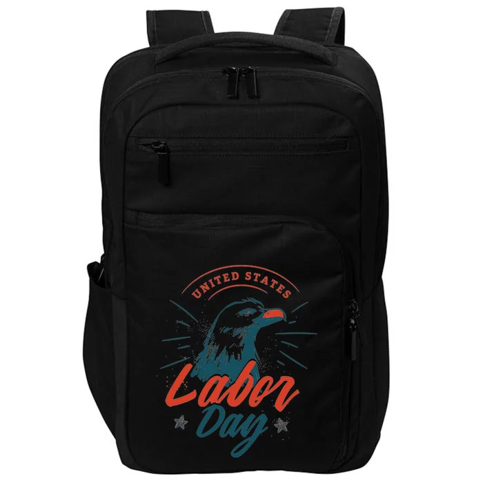 Retro Union Strong Union Workers Labor Day Eagle Gift Impact Tech Backpack