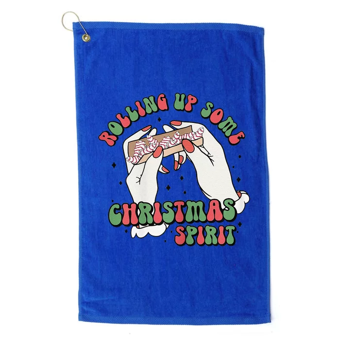 Rolling Up Some Christmas Spirit Platinum Collection Golf Towel