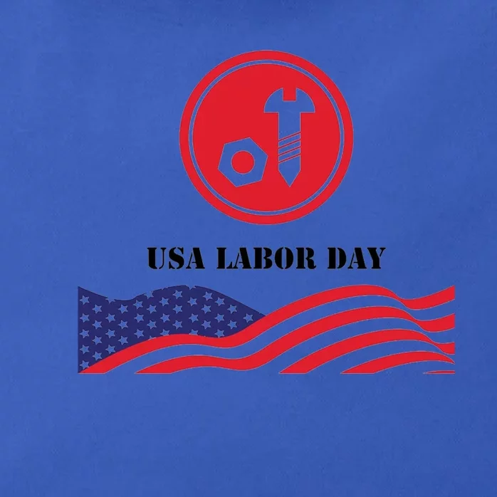 Retro Union Strong Usa Labor Day Graphics Meaningful Gift Zip Tote Bag