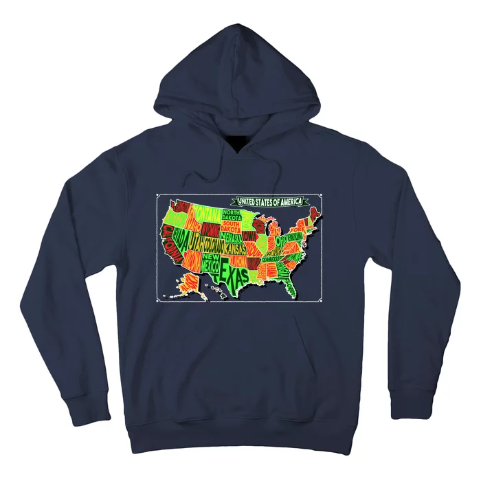 Retro United States Of America Map Hoodie