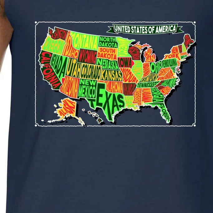 Retro United States Of America Map Comfort Colors® Tank Top