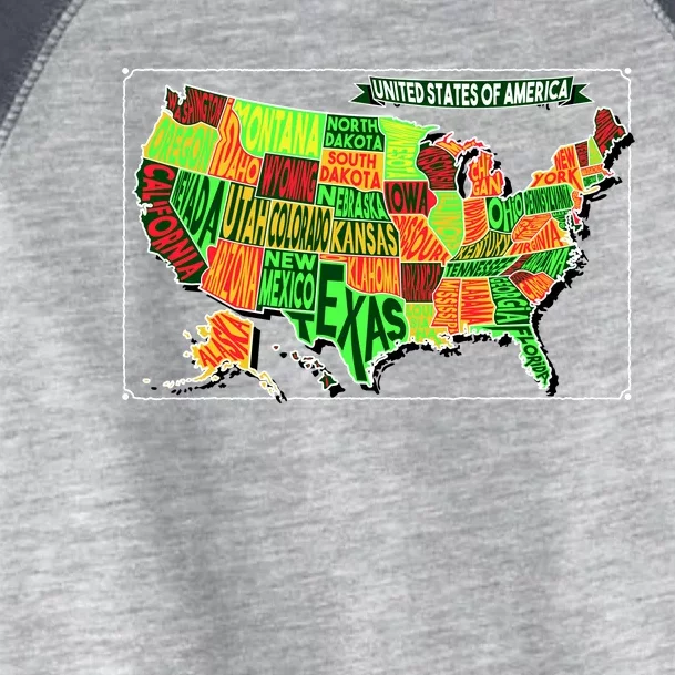 Retro United States Of America Map Toddler Fine Jersey T-Shirt