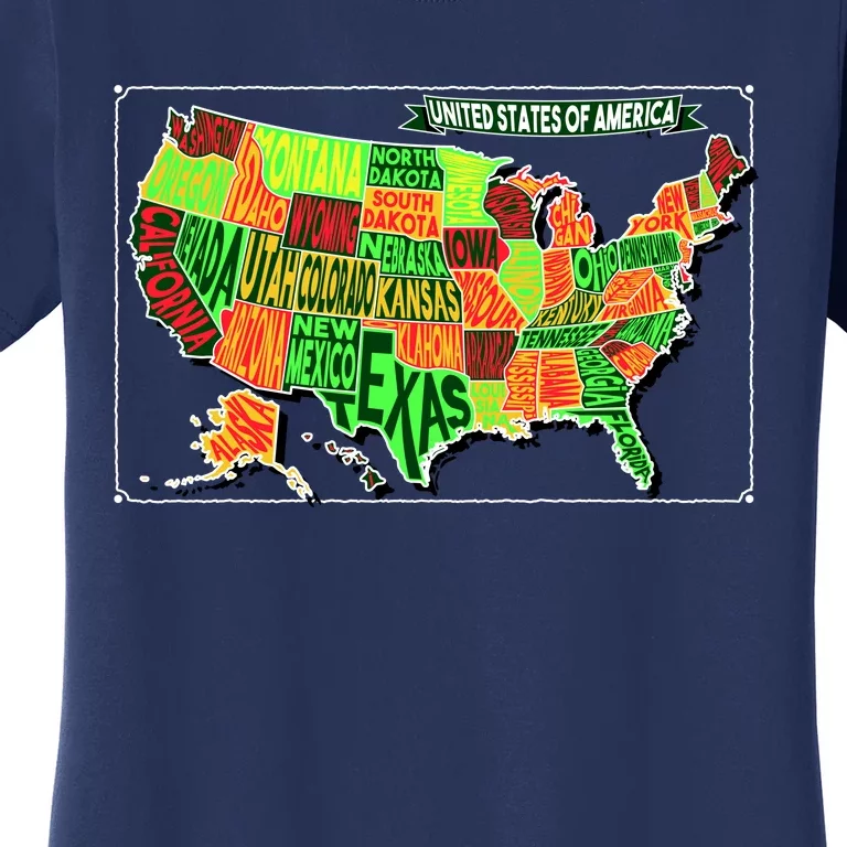 Retro United States Of America Map Women's T-Shirt