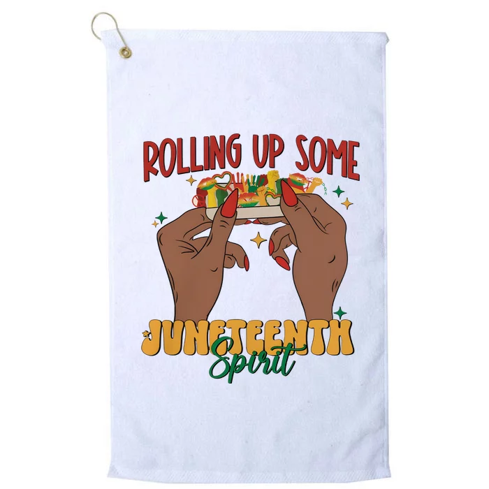 Rolling Up Some Juneteenth Spirit Platinum Collection Golf Towel