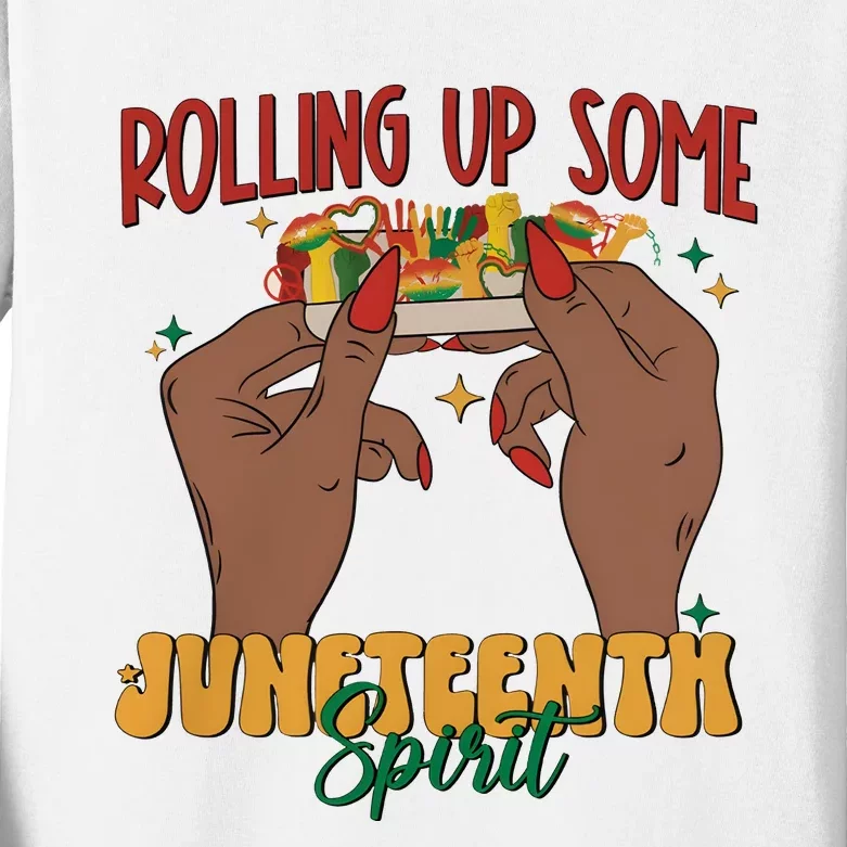 Rolling Up Some Juneteenth Spirit Kids Long Sleeve Shirt