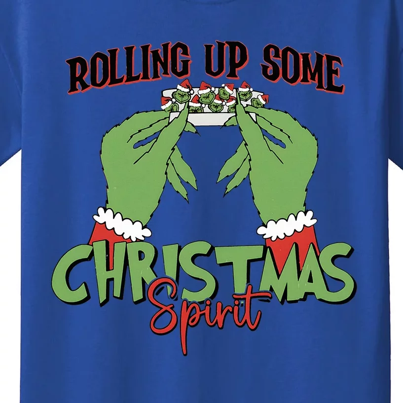 Rolling Up Some Christmas Spirit Christmas Vibes Kids T-Shirt