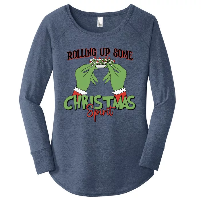 Rolling Up Some Christmas Spirit Christmas Vibes Women's Perfect Tri Tunic Long Sleeve Shirt