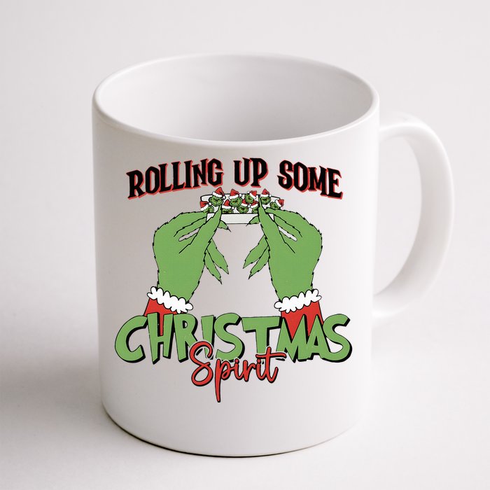 Rolling Up Some Christmas Spirit Christmas Vibes Front & Back Coffee Mug