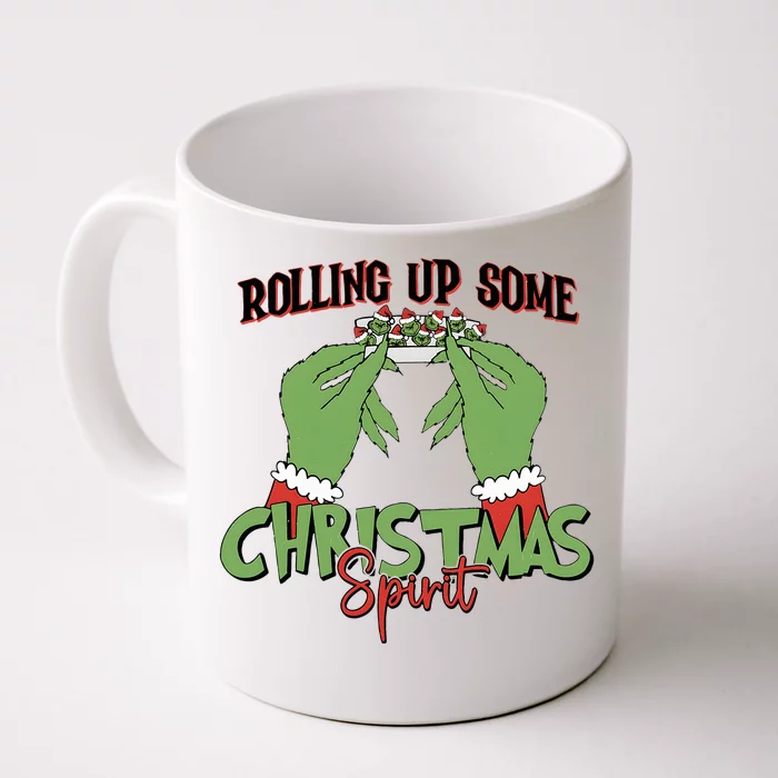 Rolling Up Some Christmas Spirit Christmas Vibes Front & Back Coffee Mug