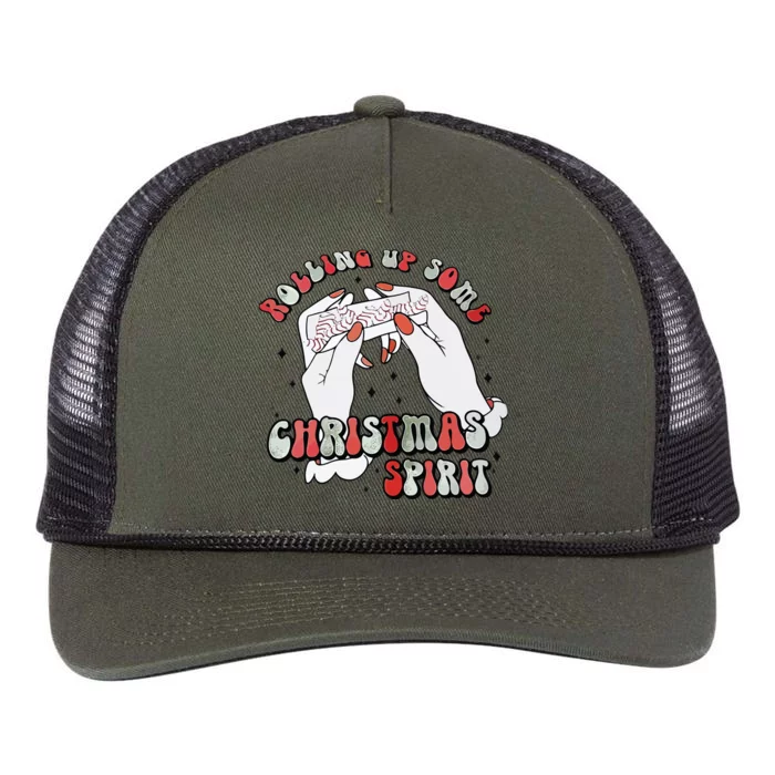 Rolling Up Some Christmas Spirit Retro Rope Trucker Hat Cap