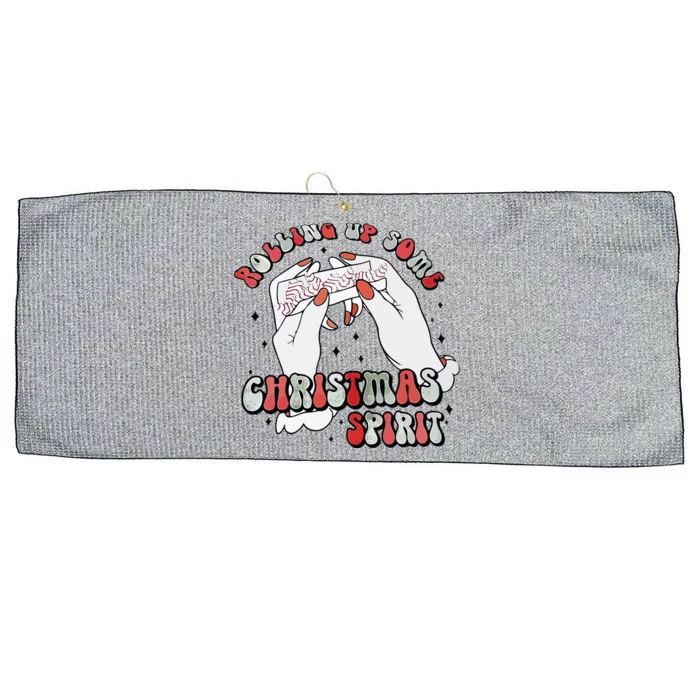 Rolling Up Some Christmas Spirit Large Microfiber Waffle Golf Towel