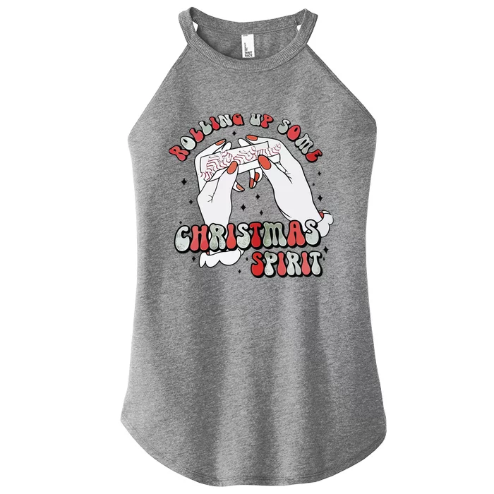 Rolling Up Some Christmas Spirit Women’s Perfect Tri Rocker Tank