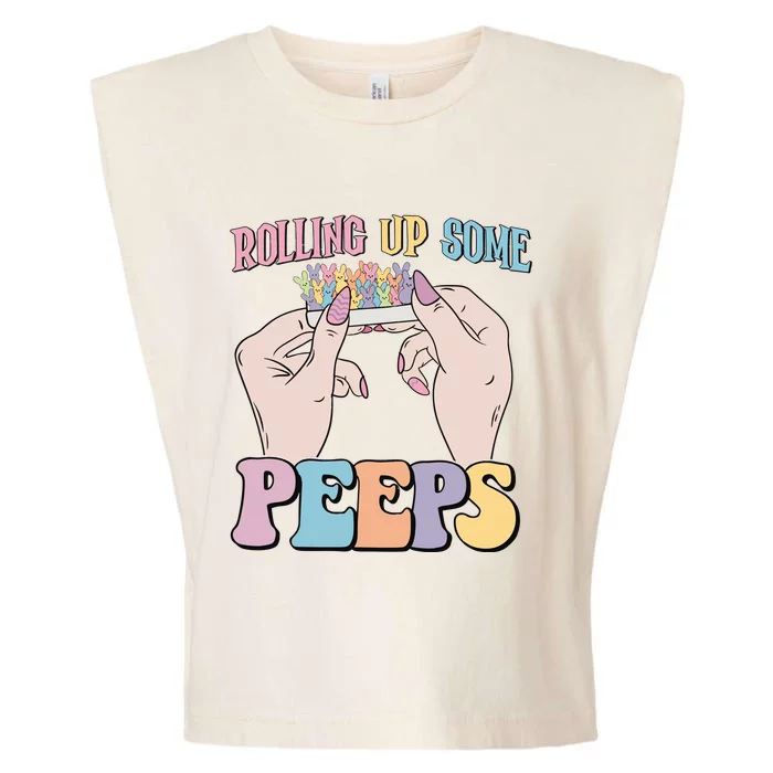 Rolling Up Some Peeps Funny Easter Garment-Dyed Women's Muscle Tee