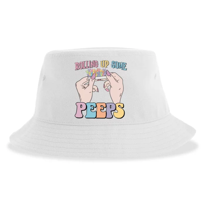 Rolling Up Some Peeps Funny Easter Sustainable Bucket Hat