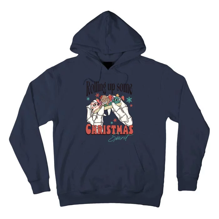 Rolling Up Some Christmas Spirit Skeleton Christmas Tall Hoodie