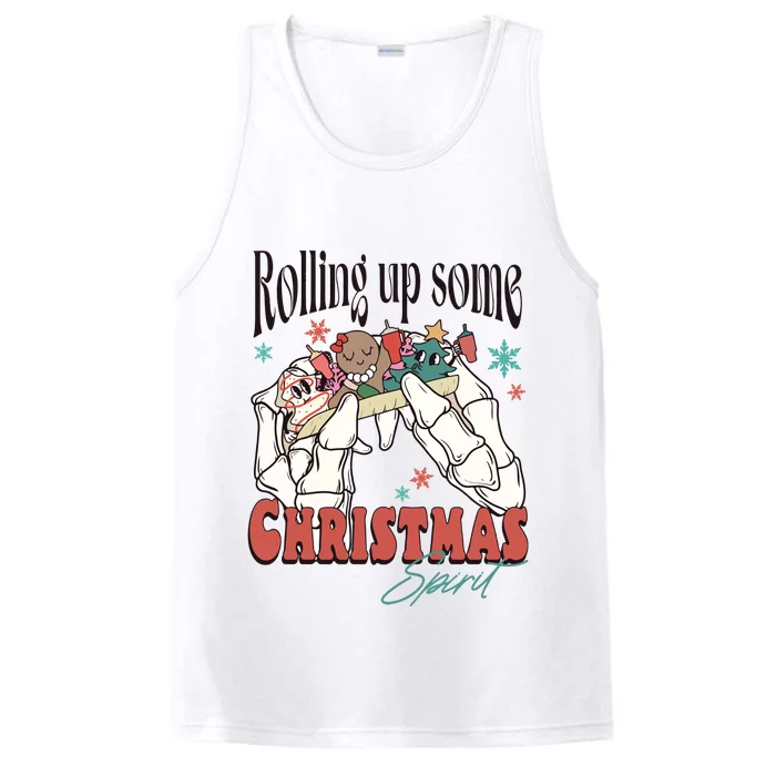 Rolling Up Some Christmas Spirit Skeleton Christmas Performance Tank