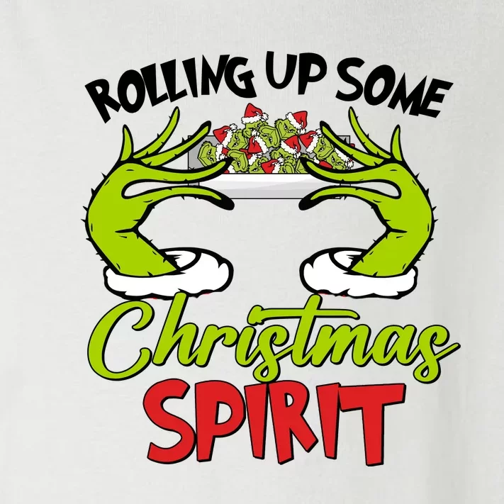 Rollin Up Some Christmas Spirit Merry Grinchmas Toddler Long Sleeve Shirt