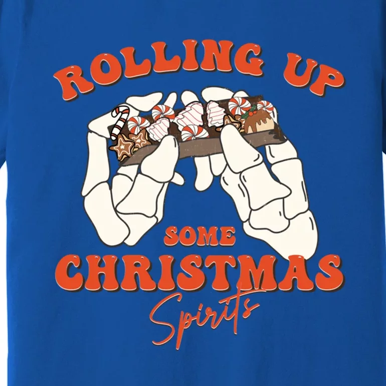 Rolling Up Some Christmas Spirits Funny Gift Premium T-Shirt