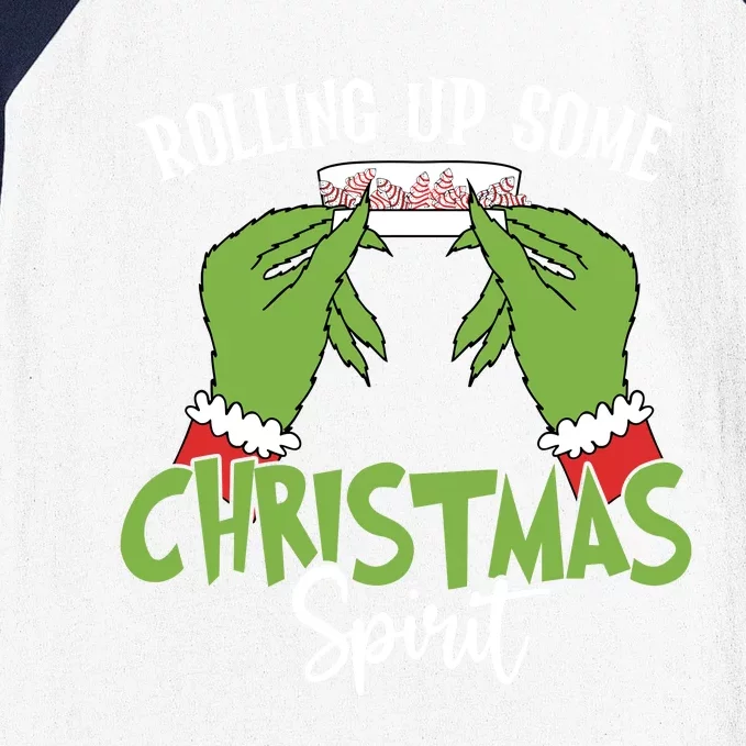 Rolling Up Some Christmas Spirit Christmas Tree Cakes Snack Baseball Sleeve Shirt