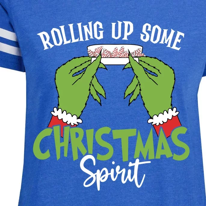 Rolling Up Some Christmas Spirit Christmas Tree Cakes Snack Enza Ladies Jersey Football T-Shirt