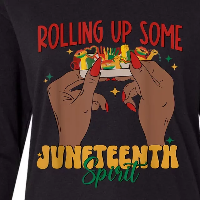 Rolling Up Some Juneteenth Spirit 2024 Womens Cotton Relaxed Long Sleeve T-Shirt