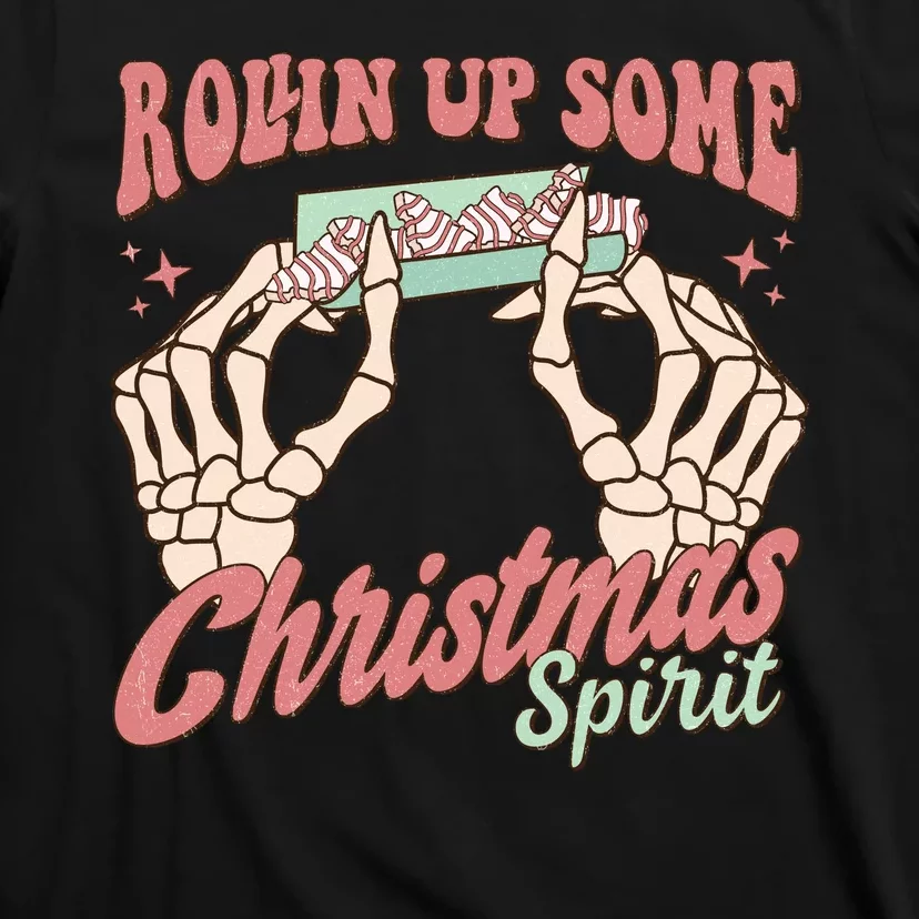 Rollin Up Some Christmas Spirit Funny Marijuana T-Shirt