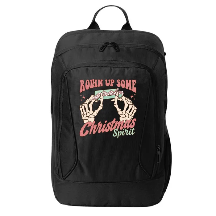 Rollin Up Some Christmas Spirit Funny Marijuana City Backpack