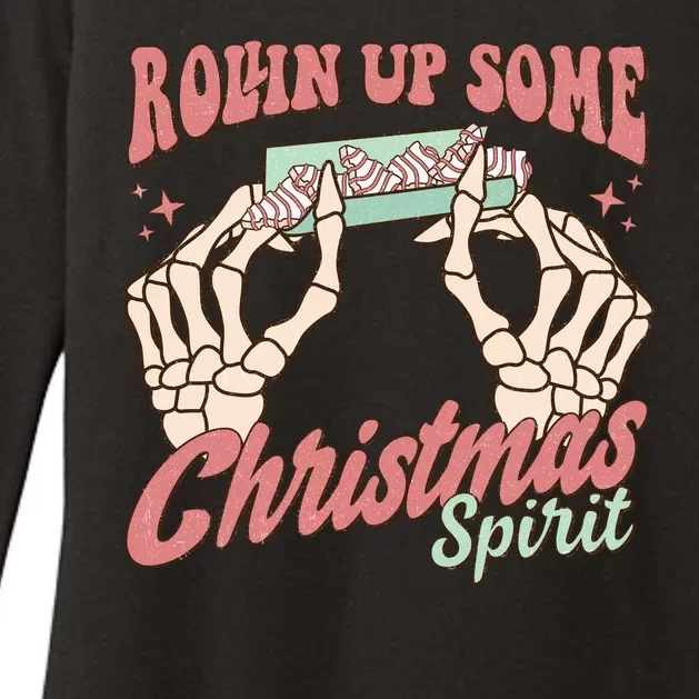 Rollin Up Some Christmas Spirit Funny Marijuana Womens CVC Long Sleeve Shirt