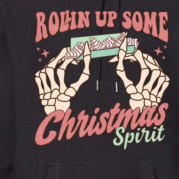 Rollin Up Some Christmas Spirit Funny Marijuana Premium Hoodie