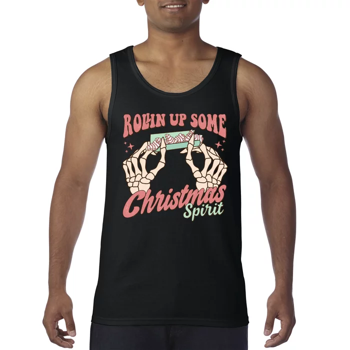 Rollin Up Some Christmas Spirit Funny Marijuana Tank Top