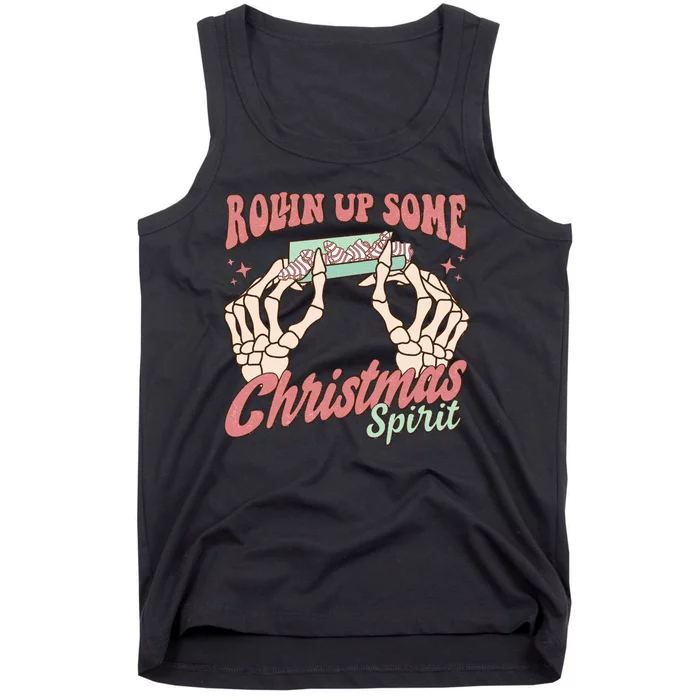 Rollin Up Some Christmas Spirit Funny Marijuana Tank Top