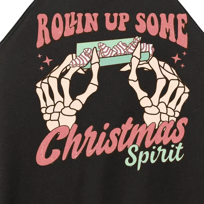 Rollin Up Some Christmas Spirit Funny Marijuana Women’s Perfect Tri Rocker Tank