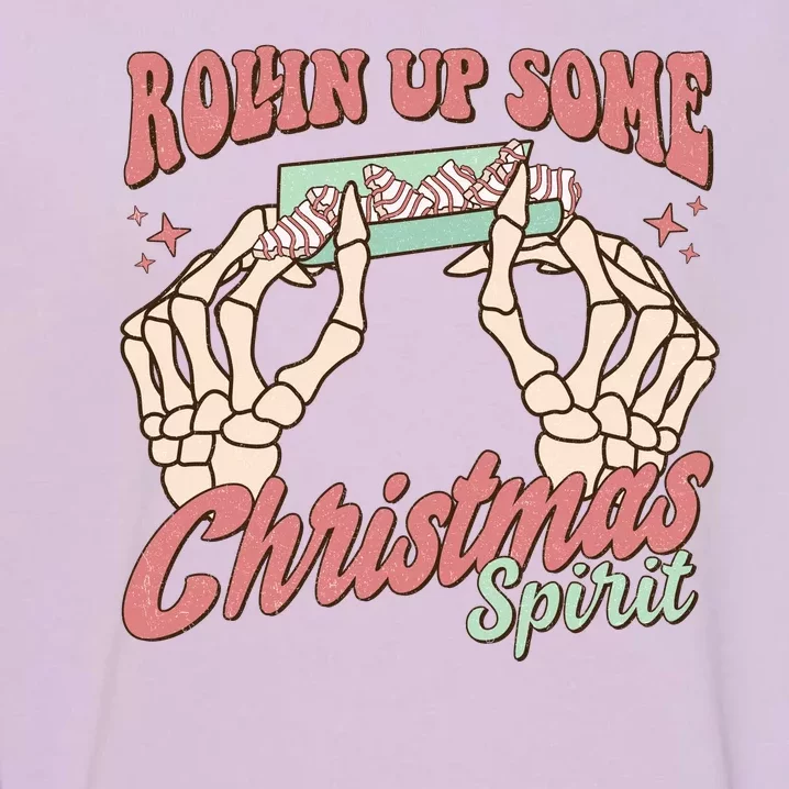 Rollin Up Some Christmas Spirit Funny Marijuana Garment-Dyed Sweatshirt