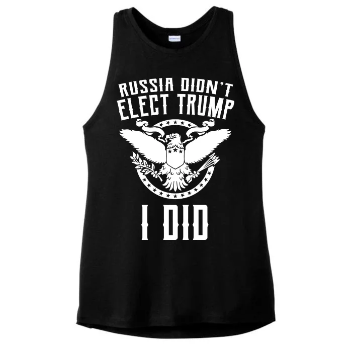 Russia Didn't Elect Trump I Did Ladies Tri-Blend Wicking Tank