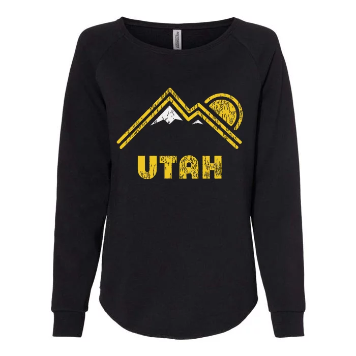 Retro Utah T Vintage Mountains Design Womens California Wash Sweatshirt