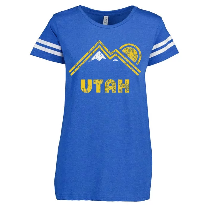 Retro Utah T Vintage Mountains Design Enza Ladies Jersey Football T-Shirt