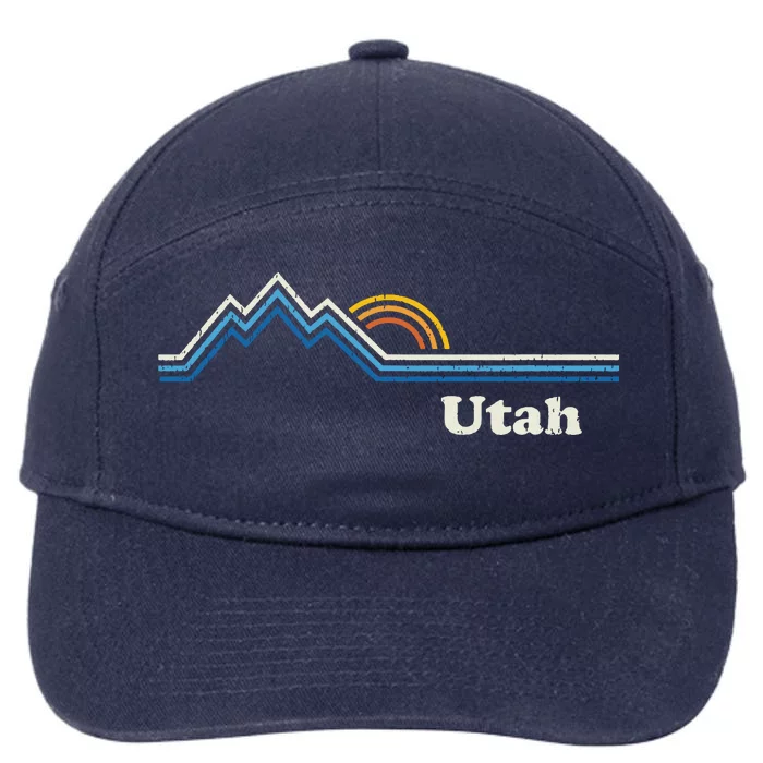 Retro Utah T Vintage Sunrise Mountains Design 7-Panel Snapback Hat