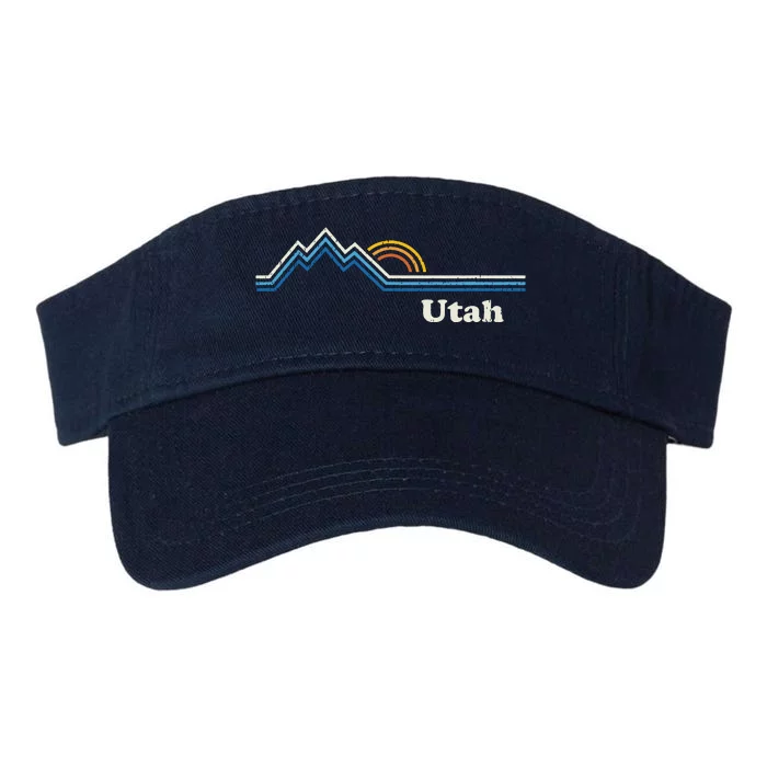 Retro Utah T Vintage Sunrise Mountains Design Valucap Bio-Washed Visor