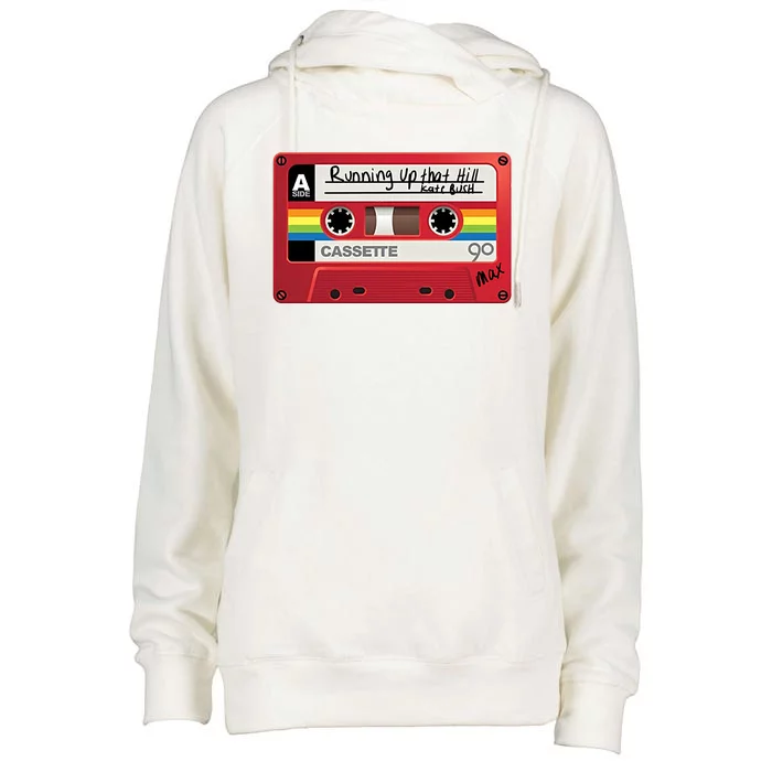 Running Up That Hill Cassette Kate Bush Vintage Retro LGBT Womens Funnel Neck Pullover Hood