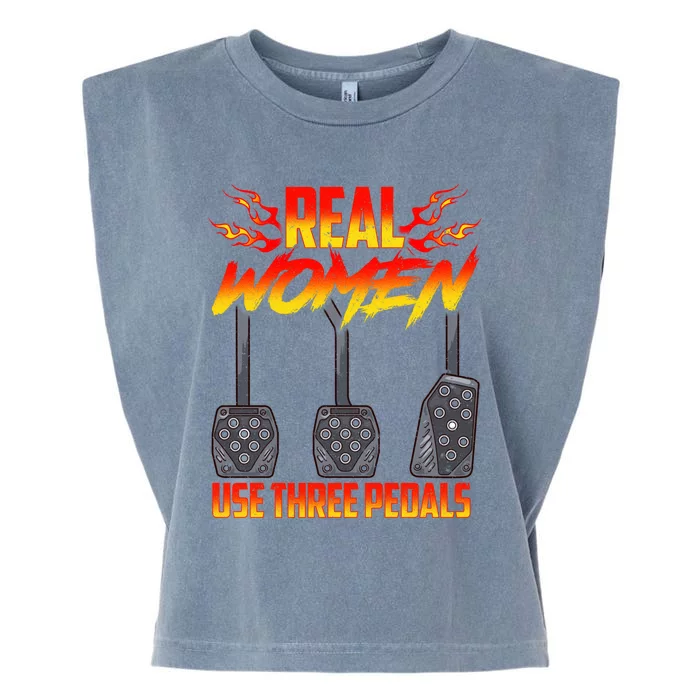 Real Use Three Pedal Auto Racing Gift Garment-Dyed Women's Muscle Tee