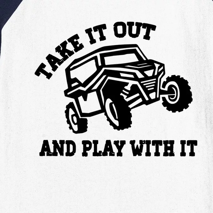 Retro Utv Take It Out Play With It Offroad Sxs Usa Flag Gift Baseball Sleeve Shirt