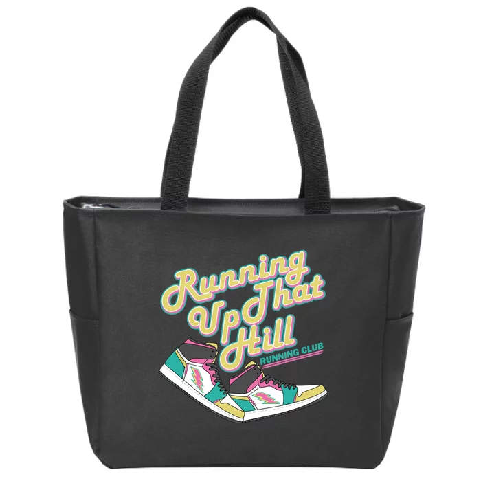 Running Up That Hill Retro Running Marathon Track Cross Zip Tote Bag