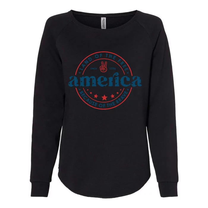 Retro Usa Tie Dye Land Of The Free America Because The Brave Great Gift Womens California Wash Sweatshirt