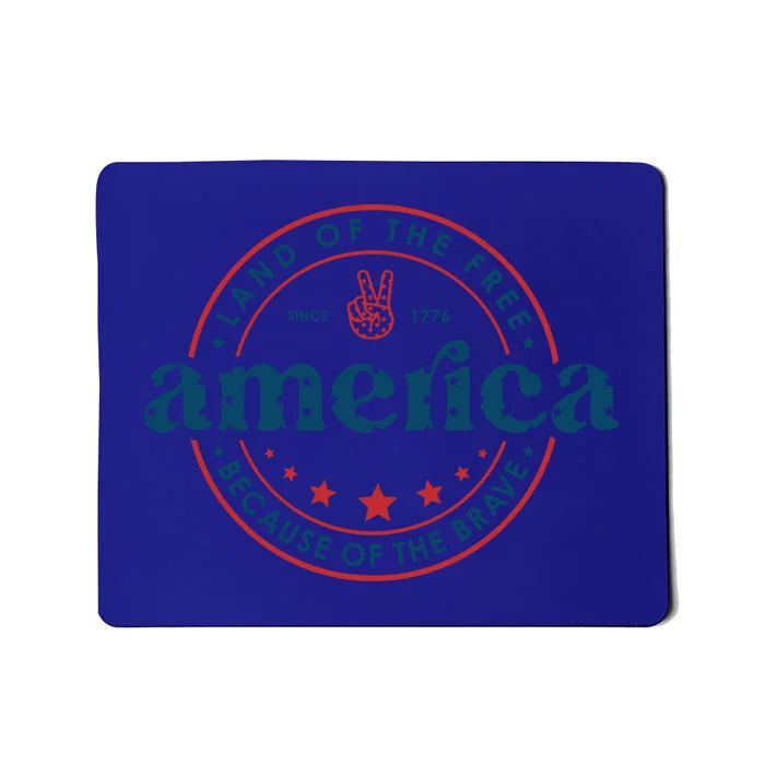 Retro Usa Tie Dye Land Of The Free America Because The Brave Great Gift Mousepad