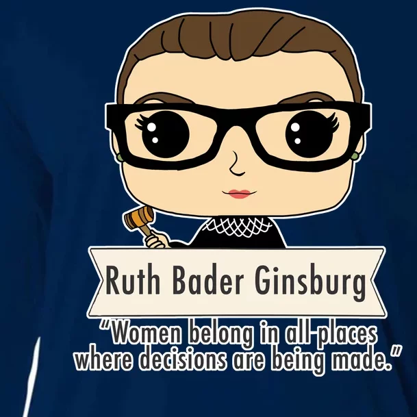 Ruth Bader Ginsburg Cute Cartoon Quote Cooling Performance Long Sleeve Crew