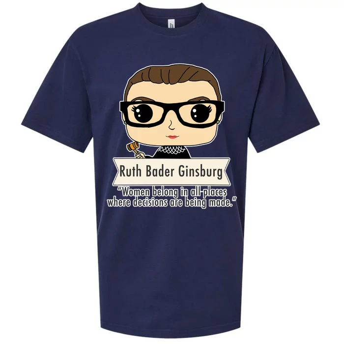 Ruth Bader Ginsburg Cute Cartoon Quote Sueded Cloud Jersey T-Shirt