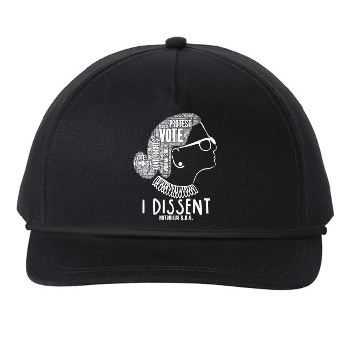 Ruth Bader Ginsburg I Dissent Notorious RBG Tribute Quotes Snapback Five-Panel Rope Hat