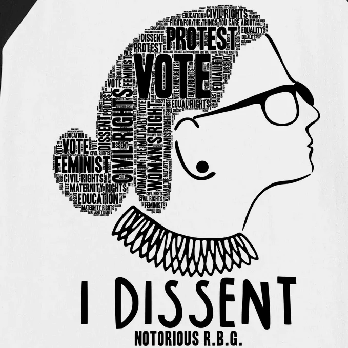 Ruth Bader Ginsburg I Dissent Notorious RBG Tribute Quotes Baseball Sleeve Shirt